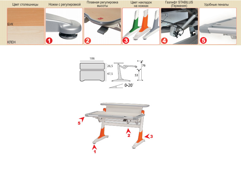 Парта Comf-Pro Coho TH-333 Парта Comf-Pro Coho TH-333